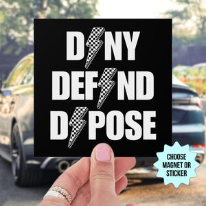 Deny Defend Depose Car Magnet/Bumper Sticker, Anti Capitalism Social Justice Human Rights Liberal Leftist, Eat The Rich, Healthcare For All