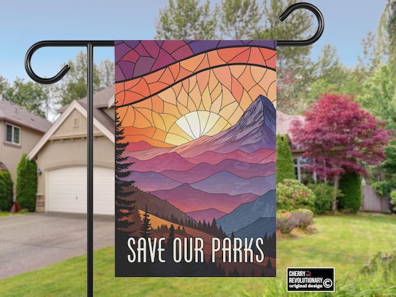 Save Our Parks House Garden Flag, National Park Protest Flag, Anti Trump Musk Doge Fascism Oligarchy, Liberal Leftist Activist Nature Lover