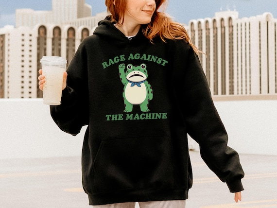 Rage Against The Machine Portland Frog Protest Hoodie, Anti Trump Fascism Sweatshirt, Fuck ICE, Liberal Leftist Resistance Activist Shirt
