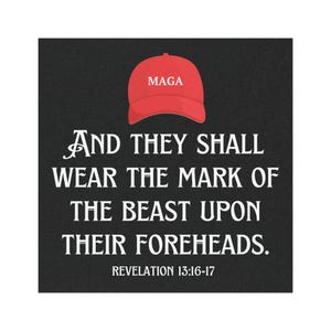 Autocollant/aimant de voiture chapeau MAGA La marque de la bête, républicain anti-atout, politique démocrate libéral de gauche, drôle, You're in a culte image 6