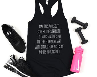 Lustiges Anti-Trumpf-Trainings-Tanktop, freiheitliche Linke Pro Wahl feministische Aktivistin Politische Gymnastik-Shirt, Anti-MAGA-Faschismus-Oligarchie