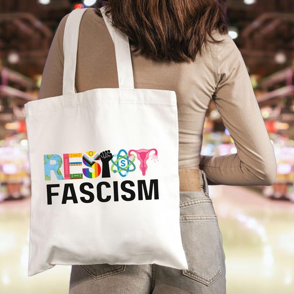 Resista ao Fascismo Bolsa Anti-Trump, Livros Proibidos Antifascistas BLM Direitos LGBT Reprodutivos Justiça Social Mudanças Climáticas Ciência Feminista