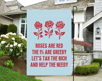 Valentinstag Eat The Rich Garden Flagge, Anti-Trumpf-Anti-Kapitalismus-Yard-Schild, freiheitliche linke Aktivistin soziale Gerechtigkeit