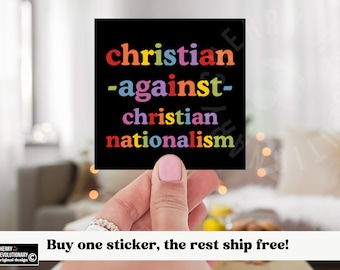 Progressive Christian Small Sticker, Anti Trump MAGA Nationalism, Stop Project 2025,Separate Church And State,Liberal Leftist Social Justice