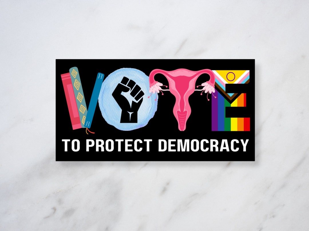 Democratic Rights Sticker Vote to Protect Democracy Bumper Sticker, Banned Books, BLM ...