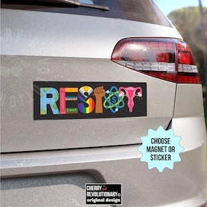 車のマグネット/バンパーステッカー、禁止された本に抵抗する BLM 生殖 LGBT の権利 社会正義 気候変動 科学 リベラル フェミニスト 活動家