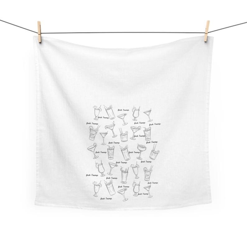 Torchon en coton subtil anti-atout, cadeau pour militant des droits humains, politique libérale de gauche progressiste, justice sociale, cocktails Fuck Trump image 4