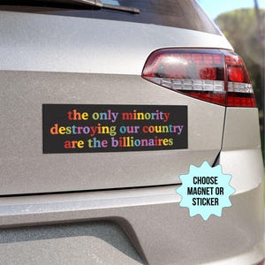 Anti-Märchen-Autoaufkleber / Automagnet, die einzige Minorität, Menschen über Profit, gesundheitliche Linke, fortschrittliche soziale Gerechtigkeit, essen die Reichen