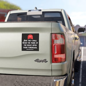 Autocollant/aimant de voiture chapeau MAGA La marque de la bête, républicain anti-atout, politique démocrate libéral de gauche, drôle, You're in a culte image 3