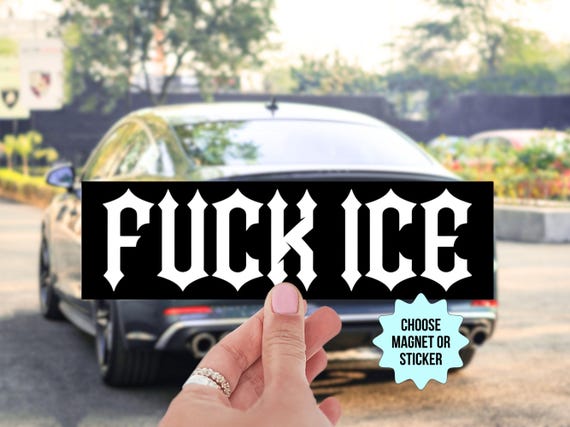 Fuck ICE Bumper Sticker/Car Magnet, Goth Punk Abolish ICE Decal