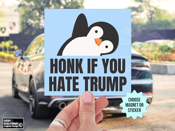 Funny Anti Trump Bumper Sticker/Car Magnet, Penguins Against Tariffs, Anti Musk MAGA Fascism, Liberal Leftist Social Justice Activist Decal