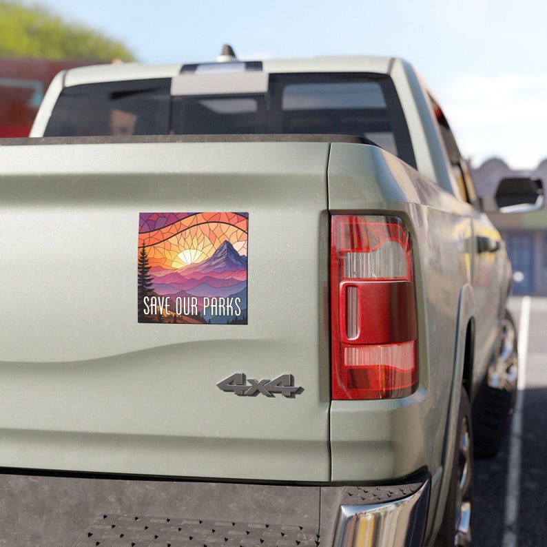 Save Our Parks Car Magnet/Bumper Sticker, National Protest, Anti Trump Musk Doge Fascism Oligarchy, Liberal Leftist Activist Nature Lover image 5