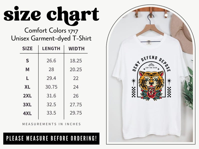 Deny Defend Depose Comfort Colors Tee, Leftist Healthcare Political Activist, Eat The Rich, People Over Profit, Social Justice, Human Rights White