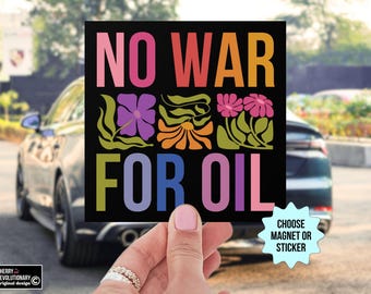 Imán/pegatina para parachoques de coche "No a la guerra por el petróleo", calcomanía contra la guerra de Trump