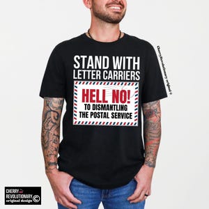 Camiseta Stand With Letter Carriers, camiseta anti-Trump MAGA Fascismo Oligarquia, proteja o serviço postal dos Estados Unidos, salve o USPS, não desmonte