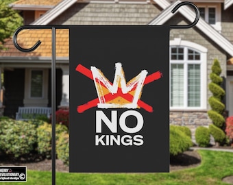 No Kings Protest Flag, Anti Trump, Liberal Leftist Activist Garden House Yard Sign, Protect Democracy, Resist Fascism
