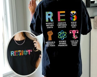Resist Comfort Colors Tee, Banned Books BLM Reproductive LGBT Rights Social Justice Climate Change Science Liberal Feminist Activist Shirt
