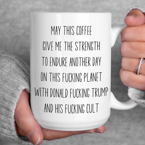 Lustige Anti-Trumpf-Tasse für Kaffeeliebhaber, Linke Pro Wahl Feministische Antifaschistische Demokratin Bester Freund Mitarbeiter Geschenk, politische Tasse