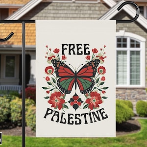 Free Palestine House Garden Yard Flag,  Anti Trump MAGA War, Liberal Leftist Feminist Social Justice Human Rights Sign, End The Genocide