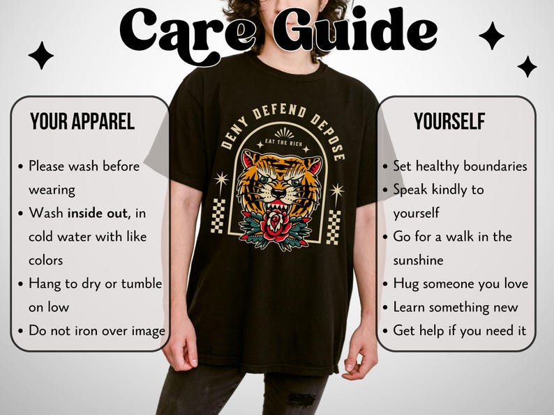 Deny Defend Depose Comfort Colors Tee, Leftist Healthcare Political Activist, Eat The Rich, People Over Profit, Social Justice, Human Rights Black