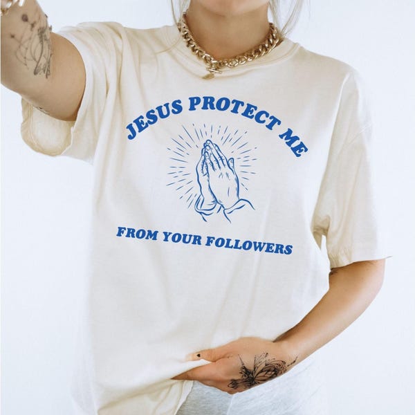 Camiseta Antirreligião, Não há ódio como o amor cristão, Presente para ativistas pró-escolha, liberais, esquerdistas e feministas, Jesus, proteja-me dos seus seguidores