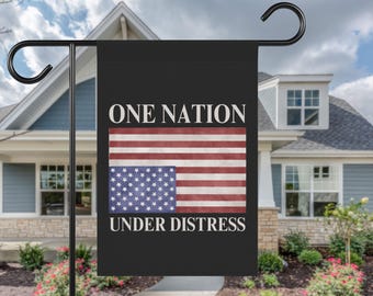 One Nation Under Distress House Garden Flag, Upside Down American Flag, Anti Trump, Progressive Liberal Leftist Activist, Protect Democracy