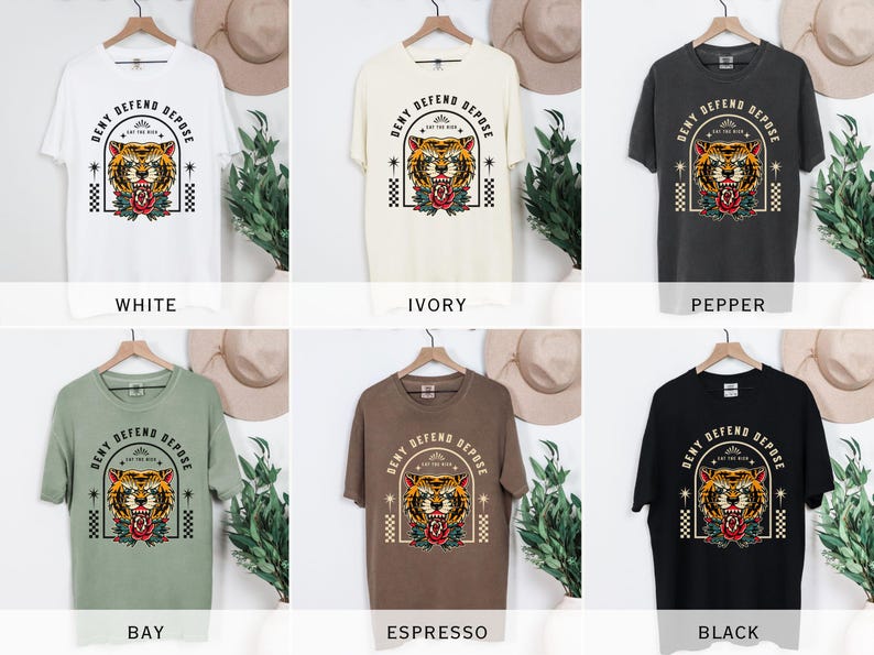 Deny Defend Depose Comfort Colors Tee, Leftist Healthcare Political Activist, Eat The Rich, People Over Profit, Social Justice, Human Rights image 7