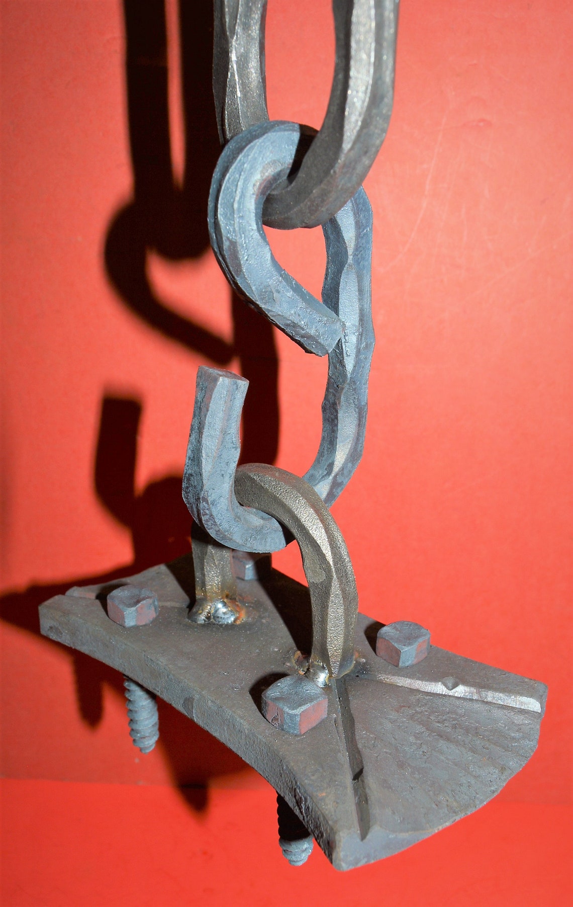 Hand Made Flanges Chain Mounting Flange, Wrought Iron, 1/4