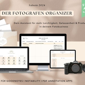 Der Fotografen Organizer 2024 / Fotografen Planer / Fotografen Jahreskalender / Work-Life-Balance / Digital / Goodnotes Notability / German Bild 1