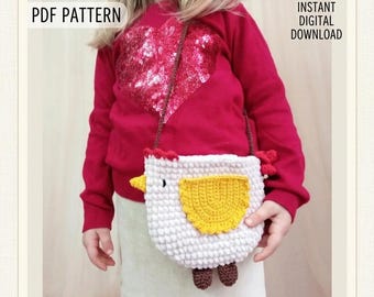 Patrón de bolso de pollo a crochet: Bolso de peluche fácil (patrón en PDF)