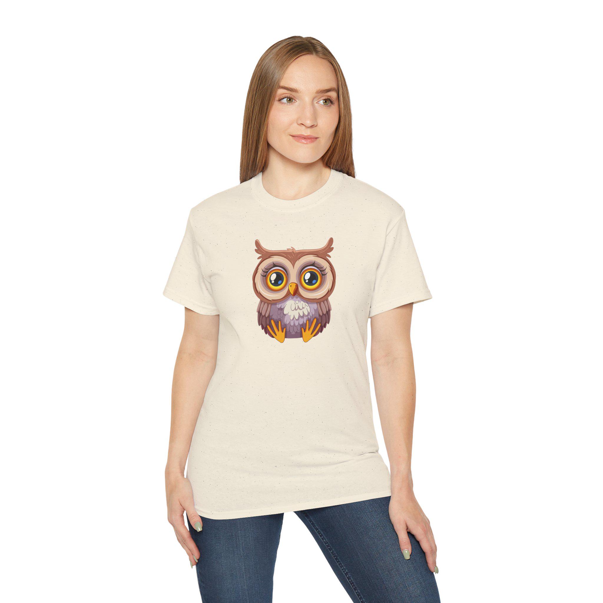 Cute Owl Graphic T-Shirt, Unisex Tee for Nature Lovers, Gift for Owl Lovers, Casual Wear, Eco-Friend
