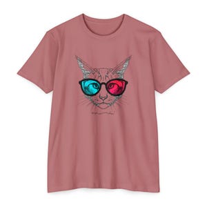 Cool Cat 3D Glasses T-shirt | Fun Unisex Tee for Cat Lovers | Perfect for Birthdays, Casual Wear, Gift Ideas, and Pet Events