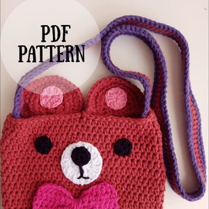 HÄKELANLEITUNG Amigurumi Muster, Kleinkind Tasche Muster, Häkeltasche Muster, Tier Tasche Muster, Kinder Tasche Muster, Häkeln Tier Tasche