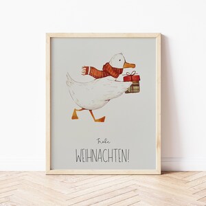 Digital money gift for Christmas | Money gift poster Christmas goose for Christmas to print
