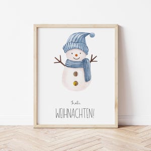 Digital money gift for Christmas | Snowman money gift poster for Christmas to print