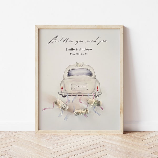 Custom Wedding Money Gift | Personalized Digital Print for Wedding | Just Married gift | Personal Wedding Keepsake