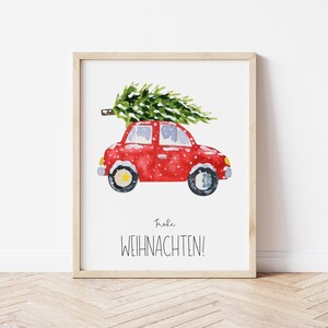 Digital money gift for Christmas | Money gift poster car for Christmas to print
