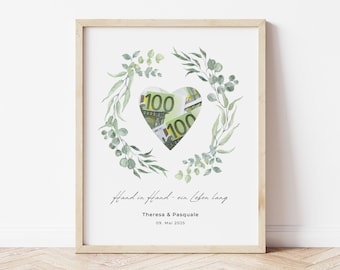 Digital money gift for the wedding | Personalized Wedding Gift for Money | Digital wedding gift to print out