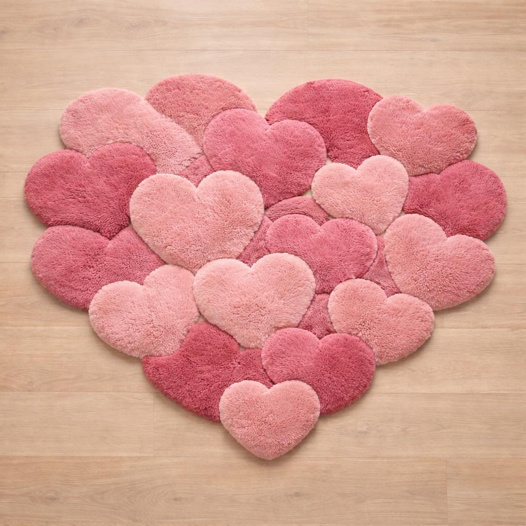 Heart Rug Kids Hand Tufted Blush Pink Heart Rug, Ultra Soft Plush Nursery Carpet - Etsy