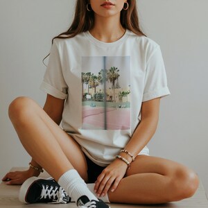Tennis Court on Film, Analog 35 mm Film Photo Shirt, Fuerteventura on Kodak Gold