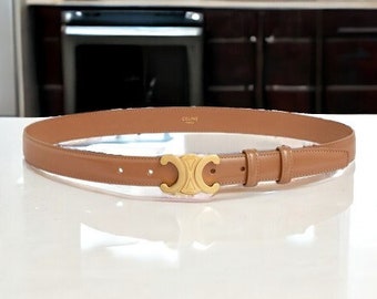 Ceinture Céline, Ceinture Céline Triomphe Femme, Ceinture en cuir, Ceinture habillée, Ceinture de créateur