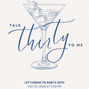 Talk thirty to me party invite