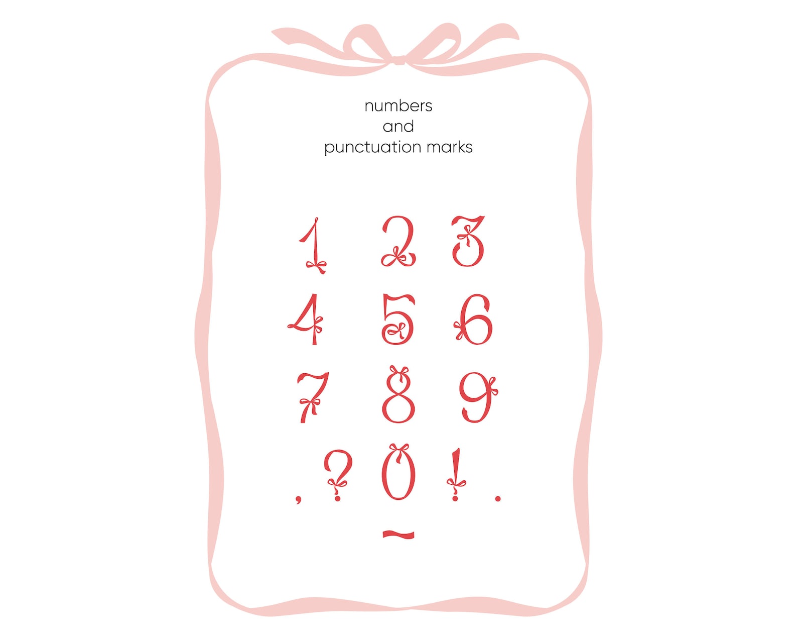 Ribbon Bow Alphabet Clipart: Latin Letters & Numbers (EPS, PNG) - Etsy
