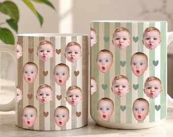 Personalized Photo Mug for Grandpa Papa Baby Face Coffee Cup Custom Baby Mug Gift for Daddy Grandpa Fathers Day Gift Pops Dada gift
