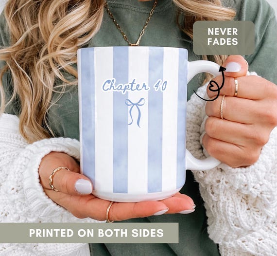 40th birthday mug custom 40 birthday gift for her personalized birthday mug in my forty era cup name chapter 40 mug 40th gift for her