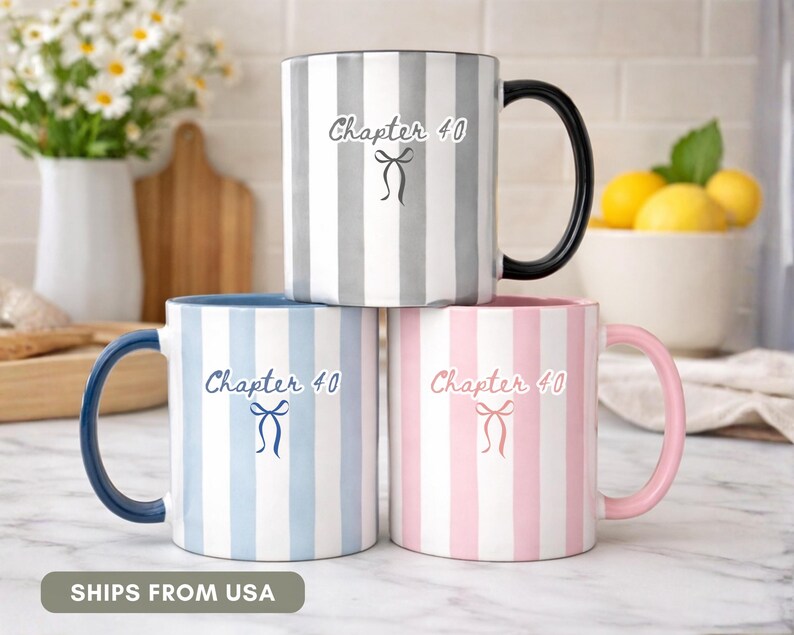 40th birthday mug custom 40 birthday gift for her personalized birthday mug in my forty era cup name chapter 40 mug 40th gift for her image 7