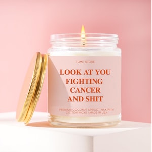 Custom Cancer Gift, Breast Cancer, Cancer Survivor Gift, Chemo Care Package, Funny Candle, Cheer Up Gift, Chemo Gift, Cancer Sucks