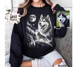 Custom Pet Sweatshirt, Custom Dog Sweater, Retro Dog Sweatshirt, Personalized Pet Portrait Hoodie, Custom Cat Sweatshirt, Pet Memorial Gift