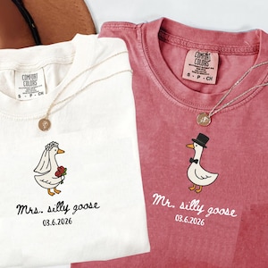 Comfort Colors® Mr And Mrs Silly Goose Shirt, Newlywed Matching Couple Tee, Bride And Groom Funny Honeymoon Shirt, Wedding Gift Anniversary 画像 11