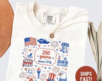 Comfort Colors USA Shirt America 250th Anniversary Semiquincentennial Gift USA 250 Years 4th of July Tshirt US 250 Years foj T-Shirt